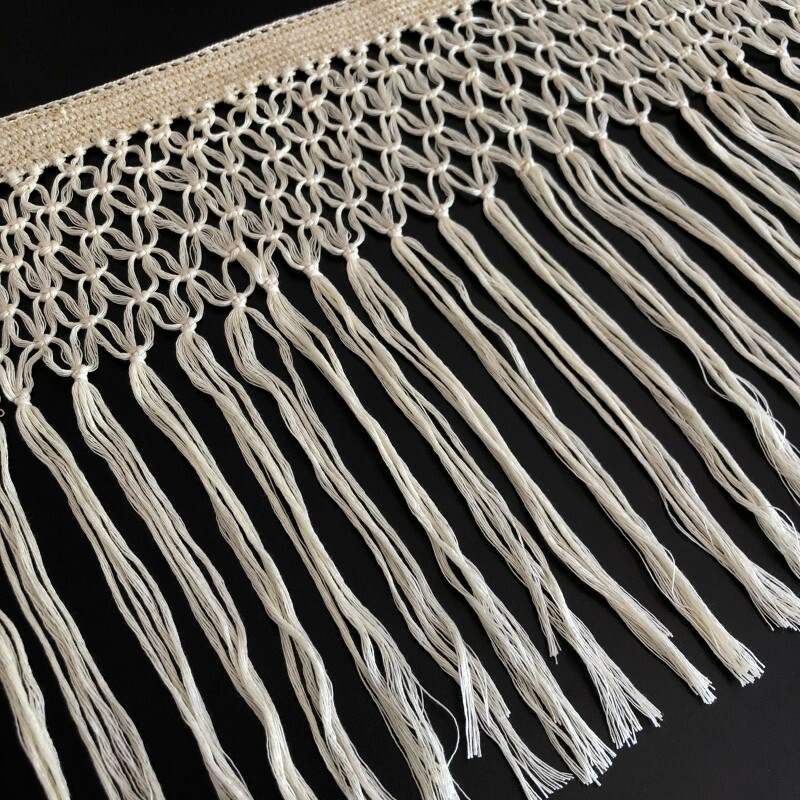 Franja Macramê de Algodão - Crú - (Peça) Franja Macramê de Algodão - Crú - (Peça)